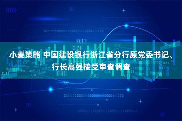 小麦策略 中国建设银行浙江省分行原党委书记、行长高强接受审查调查